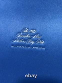 Franklin Mint 1972 Mother's Day Collector Plate Sterling Silver Mother & Child