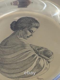 Franklin Mint 1972 Mother's Day Collector Plate Sterling Silver Mother & Child