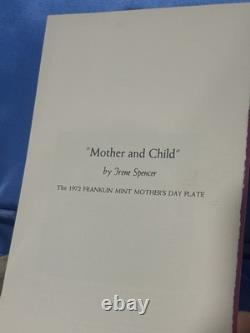 Franklin Mint 1972 Mother's Day Collector Plate Sterling Silver Mother & Child