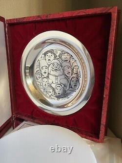 Franklin Mint 1972 Norman Rockwell The Carolers Sterling Silver Plate