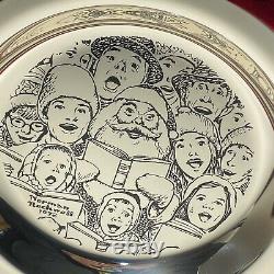 Franklin Mint 1972 Rockwell 7.2oz Sterling Silver Christmas Plate The Carolers