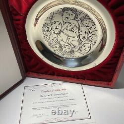 Franklin Mint 1972 Rockwell 7.2oz Sterling Silver Christmas Plate The Carolers