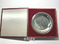 Franklin Mint 1972 Rockwell 7.2oz Sterling Silver Christmas Plate The Carolers
