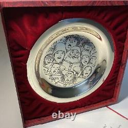 Franklin Mint 1972 Rockwell 7.2oz Sterling Silver Christmas Plate The Carolers