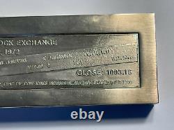 Franklin Mint 1972 Sterling Silver 1000 gms Bar, 1st Time Dow Jones 1000 Points