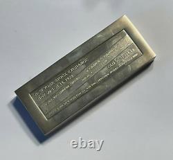 Franklin Mint 1972 Sterling Silver 1000 gms Bar, 1st Time Dow Jones 1000 Points