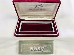 Franklin Mint 1972 Sterling Silver NYSE BarFirst Time Dow Jones Closed 1000Pts