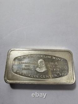 Franklin Mint 1973 1000 Grains Sterling Silver Ingot 65.6 GRAMS TTL
