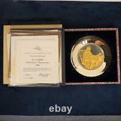 Franklin Mint 1973 Commem. Sterling Silver Plate Thomas Jefferson Free Ship US