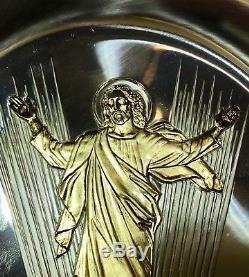 Franklin Mint 1973 Easter Plate Resurrection Frudakis sterling silver and gold