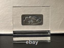 Franklin Mint 1973 Father's Day 2.08 oz Sterling Silver Bar Ingot In Plexi Stand