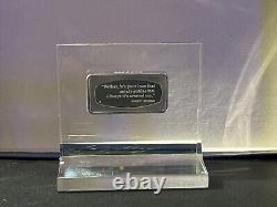 Franklin Mint 1973 Father's Day 2.08 oz Sterling Silver Bar Ingot In Plexi Stand