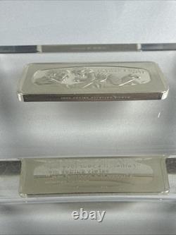 Franklin Mint 1973 Father's Day Sterling Silver Bar Ingot in Stand / Paperweight