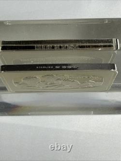 Franklin Mint 1973 Father's Day Sterling Silver Bar Ingot in Stand / Paperweight