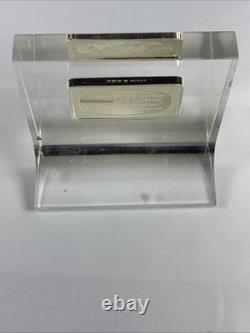 Franklin Mint 1973 Father's Day Sterling Silver Bar Ingot in Stand / Paperweight