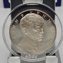 Franklin Mint 1973 JFK 1000 Grains Sterling Silver Medal & Ingot Set Boxed