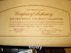 Franklin Mint 1973 Sterling Silver Proof Centennial Car Ingot Collection 208 Oz