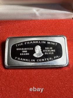 Franklin Mint 1974 1977.925 Silver Christmas Ingots with Boxes & COAs 3.12oz
