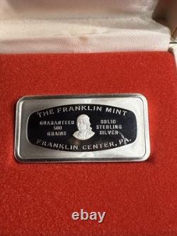 Franklin Mint 1974 1977.925 Silver Christmas Ingots with Boxes & COAs 3.12oz