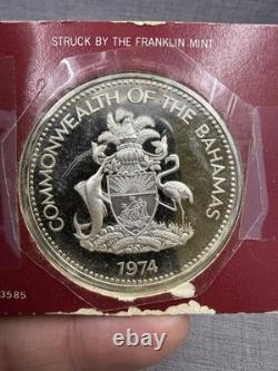 Franklin Mint 1974 Commonwealth of the Bahamas Sterling Silver. 925 $10 Coin
