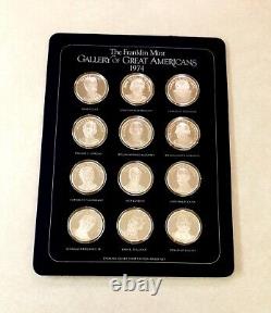 Franklin Mint 1974 Great American Medals, 12 medals, 9.8 oz Sterling Silver