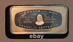 Franklin Mint 1974 US Banks. 925 Silver 1000 Grains Fifty Ingot Set/Case