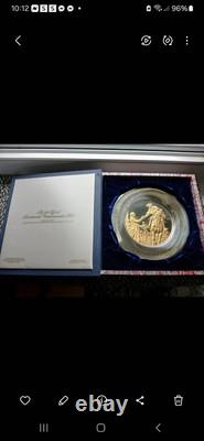 Franklin Mint 1975 Caesar Rodney Bicentennial Commemorative Plate Sterling /Gold