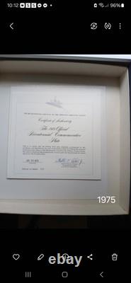 Franklin Mint 1975 Caesar Rodney Bicentennial Commemorative Plate Sterling /Gold