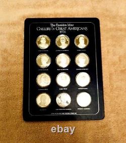 Franklin Mint 1976 Great American Medals, 12 medals, 9.8 oz Sterling Silver
