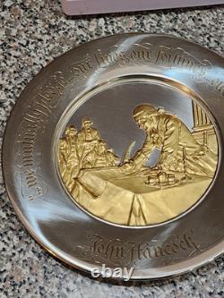 Franklin Mint 1976 John Hancock Bicentennial Commemorative Plate Sterling
