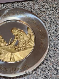 Franklin Mint 1976 John Hancock Bicentennial Commemorative Plate Sterling