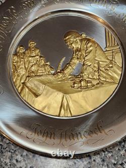Franklin Mint 1976 John Hancock Bicentennial Commemorative Plate Sterling