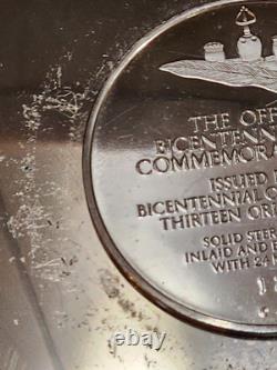 Franklin Mint 1976 John Hancock Bicentennial Commemorative Plate Sterling