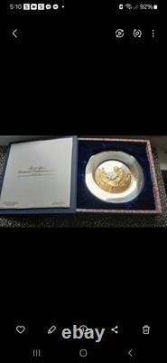 Franklin Mint 1976 John Hancock Bicentennial Commemorative Plate Sterling/Gold