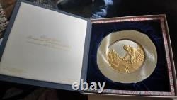 Franklin Mint 1976 John Hancock Bicentennial Commemorative Plate Sterling/Gold