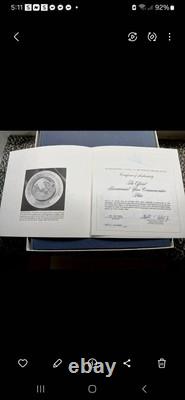 Franklin Mint 1976 John Hancock Bicentennial Commemorative Plate Sterling/Gold