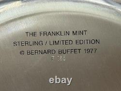 Franklin Mint 1977 Bernard Buffet Rhino Sterling Silver Plate Limited Edition