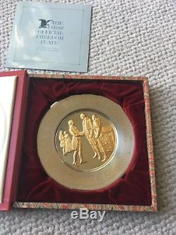 Franklin Mint 1977 Official Freedom Plate 24K Sterling Silver