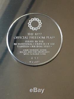 Franklin Mint 1977 Official Freedom Plate 24K Sterling Silver