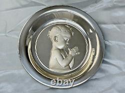 Franklin Mint 1977 Sterling Silver Mother's Day Plate ==Baby Praying Pose== 8