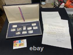 Franklin Mint 1980 United States Olympic Postage Stamps In Solid Sterling Silver