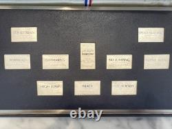Franklin Mint 1980 United States Olympic Postage Stamps In Solid Sterling Silver