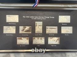 Franklin Mint 1980 United States Olympic Postage Stamps In Solid Sterling Silver