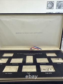 Franklin Mint 1980 United States Olympic Postage Stamps In Sterling Silver #7638