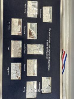 Franklin Mint 1980 United States Olympic Postage Stamps In Sterling Silver #7638