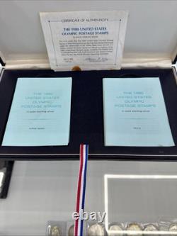 Franklin Mint 1980 United States Olympic Postage Stamps In Sterling Silver #7638