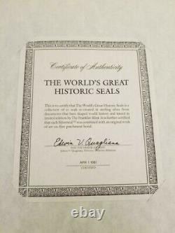 Franklin Mint 1981 World Great Historic Seals 50 Sterling Silver Medal Set w COA