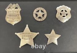Franklin Mint 1987 Sheriff Badges 93.5g Sterling Silver Franklin Mint Set of 5
