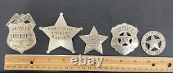 Franklin Mint 1987 Sheriff Badges 93.5g Sterling Silver Franklin Mint Set of 5
