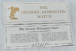 Franklin Mint 1988 Sterling Remington Bronze Dial Watch In Case Sterling Buckle